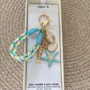 Piper K Starfish Bag Charm Keychain